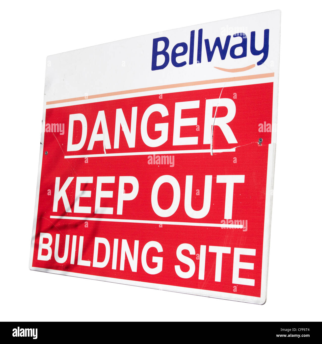 Gefahr Keep Out Zeichen Gebäude Abriss Website Gesundheit und Sicherheitszeichen Stockfoto