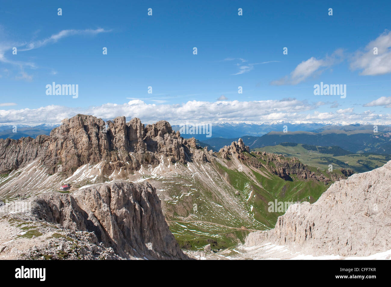 Denti di Terrarossa, Seiser Alm, Valle Isarco, Alto Adige, Südtirol, Italien Stockfoto