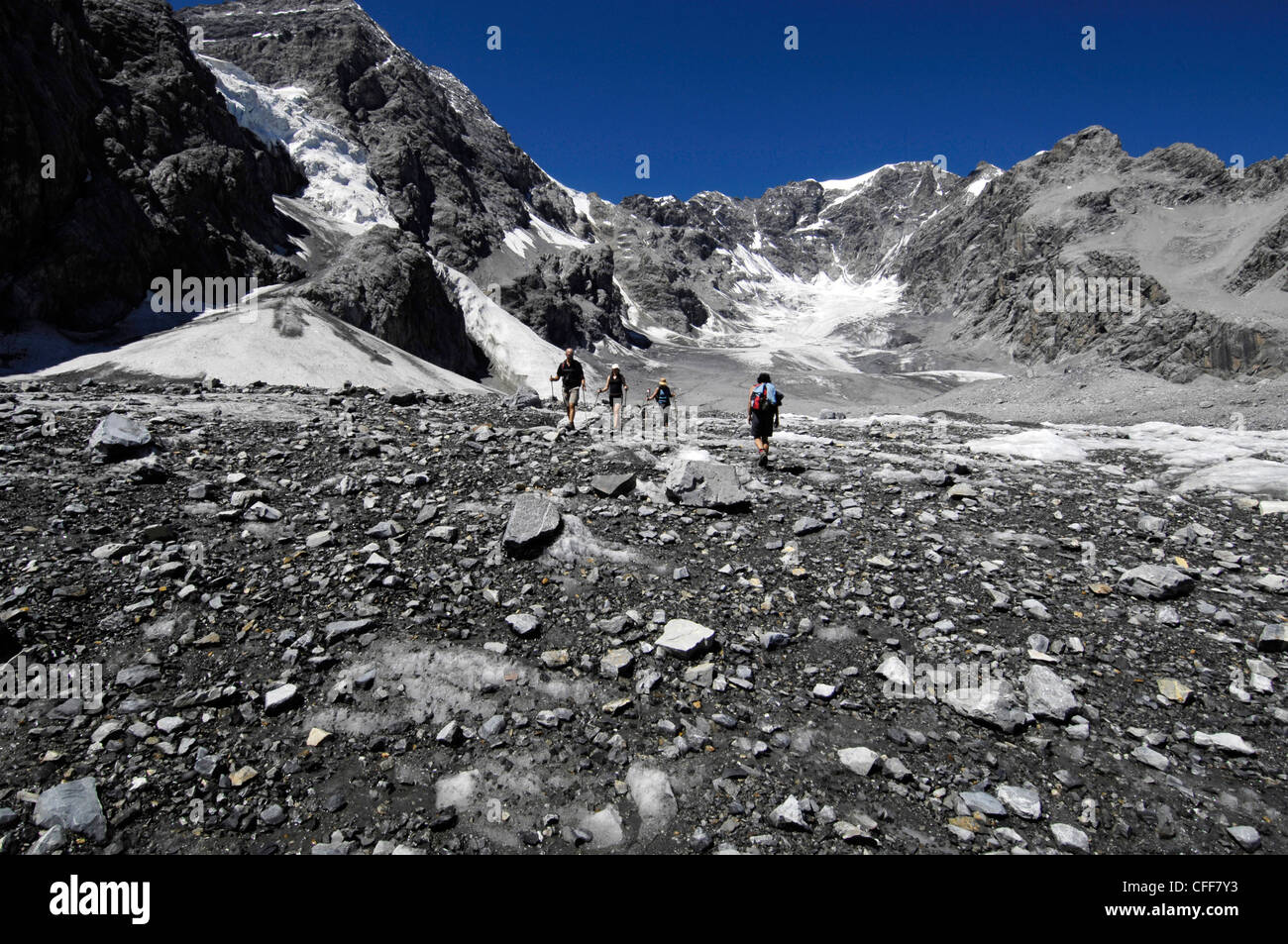 Wanderer, Ortler, Stilfser Joch Nationalpark, Südtirol, Tirol, Süditalien Stockfoto