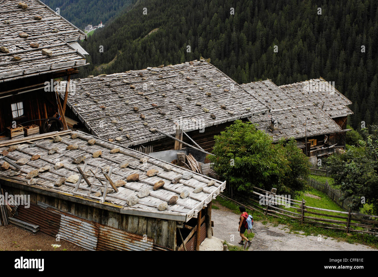 Alpine Gehöfte, Pilshoefe, St. Gertraud, Ultental, Südtirol, Südtirol, Italien Stockfoto