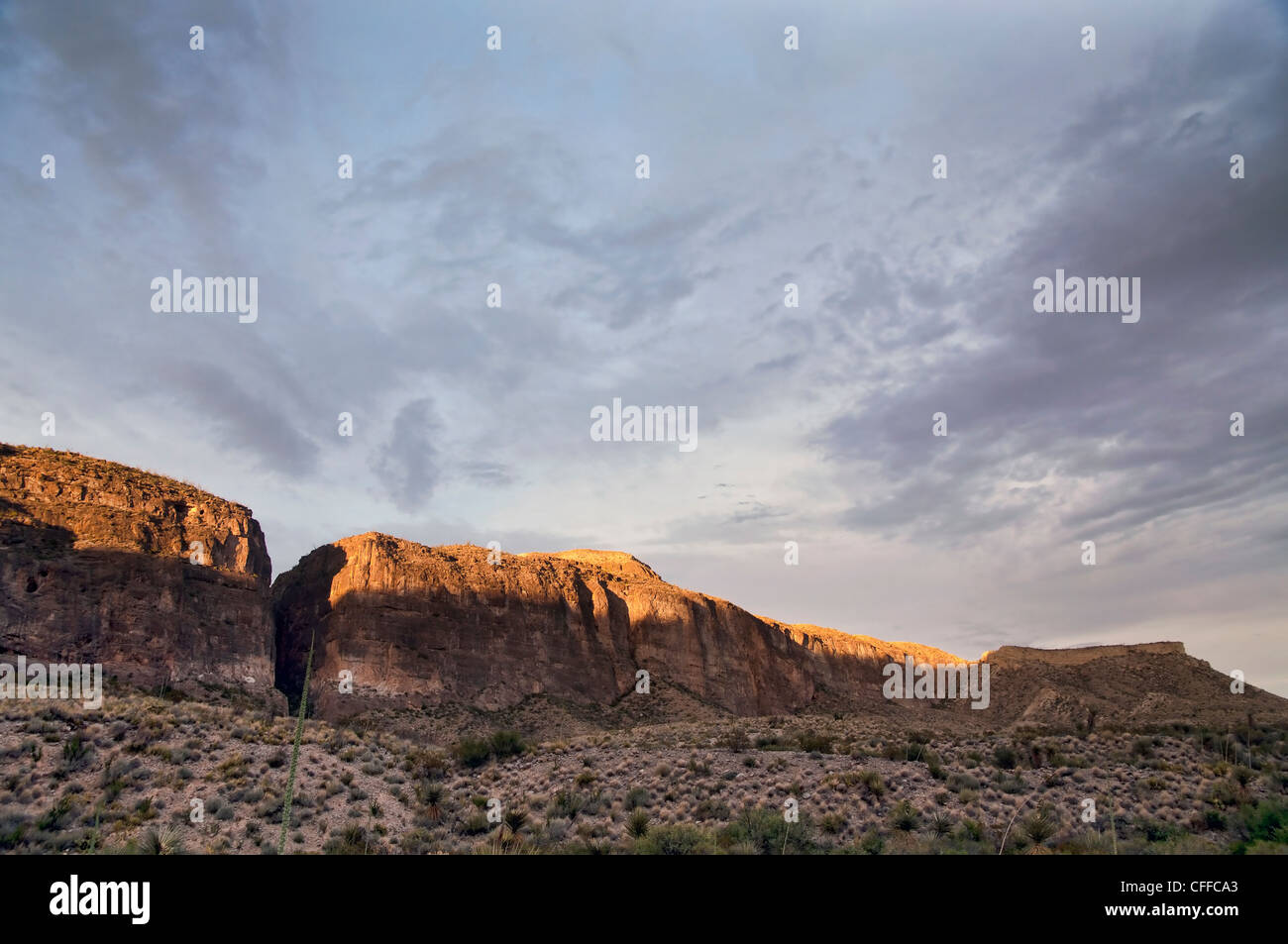 Die Mesa de Anguila in Big Bend Nationalpark. Stockfoto