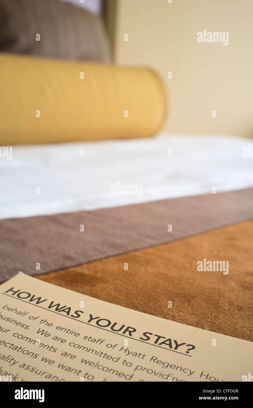 Wie war Ihr Aufenthalt - Hotel Gästebefragung Stockfoto