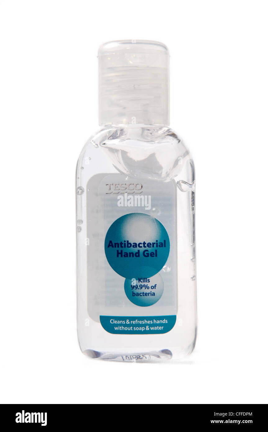 Tesco antibakteriell Hand gel Hand Reinigungs-Produkt Stockfoto