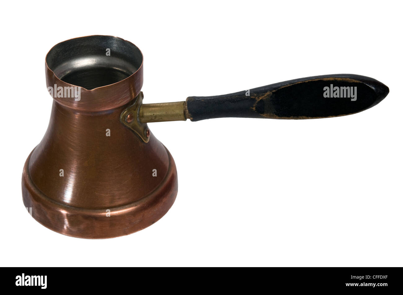 Kaffeekanne isoliert auf weiss, Clipping-Pfad enthalten. Stockfoto