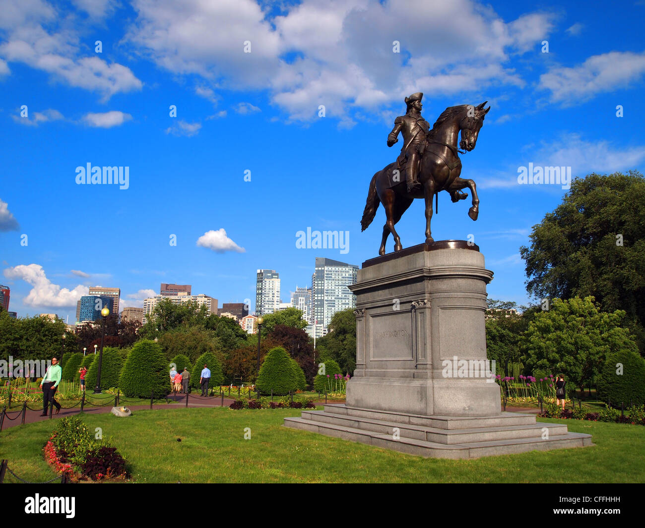 Bronzestatue von George Washington, Boston Public Gardens, Massachusetts, USA Stockfoto