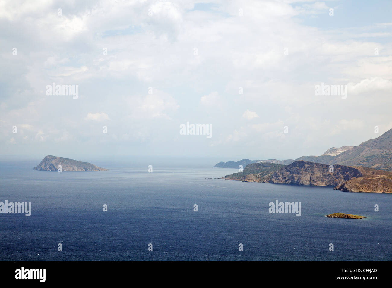 Kretische Landschaft, Blick auf das Meer. Insel Kreta. Mittelmeer. Griechenland. Stockfoto