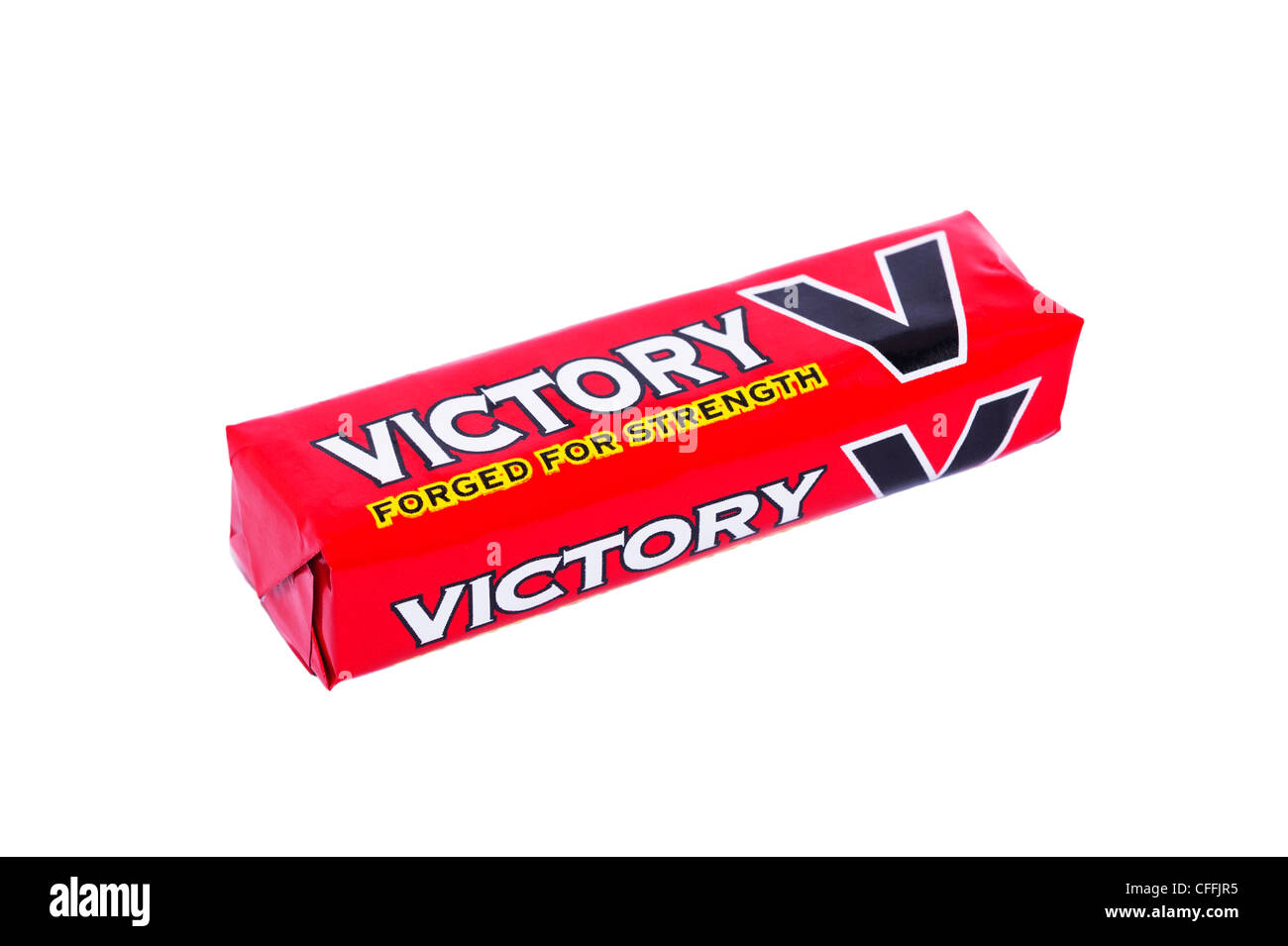 Eine Packung von Victory V Lutschtabletten auf weißem Hintergrund Stockfoto