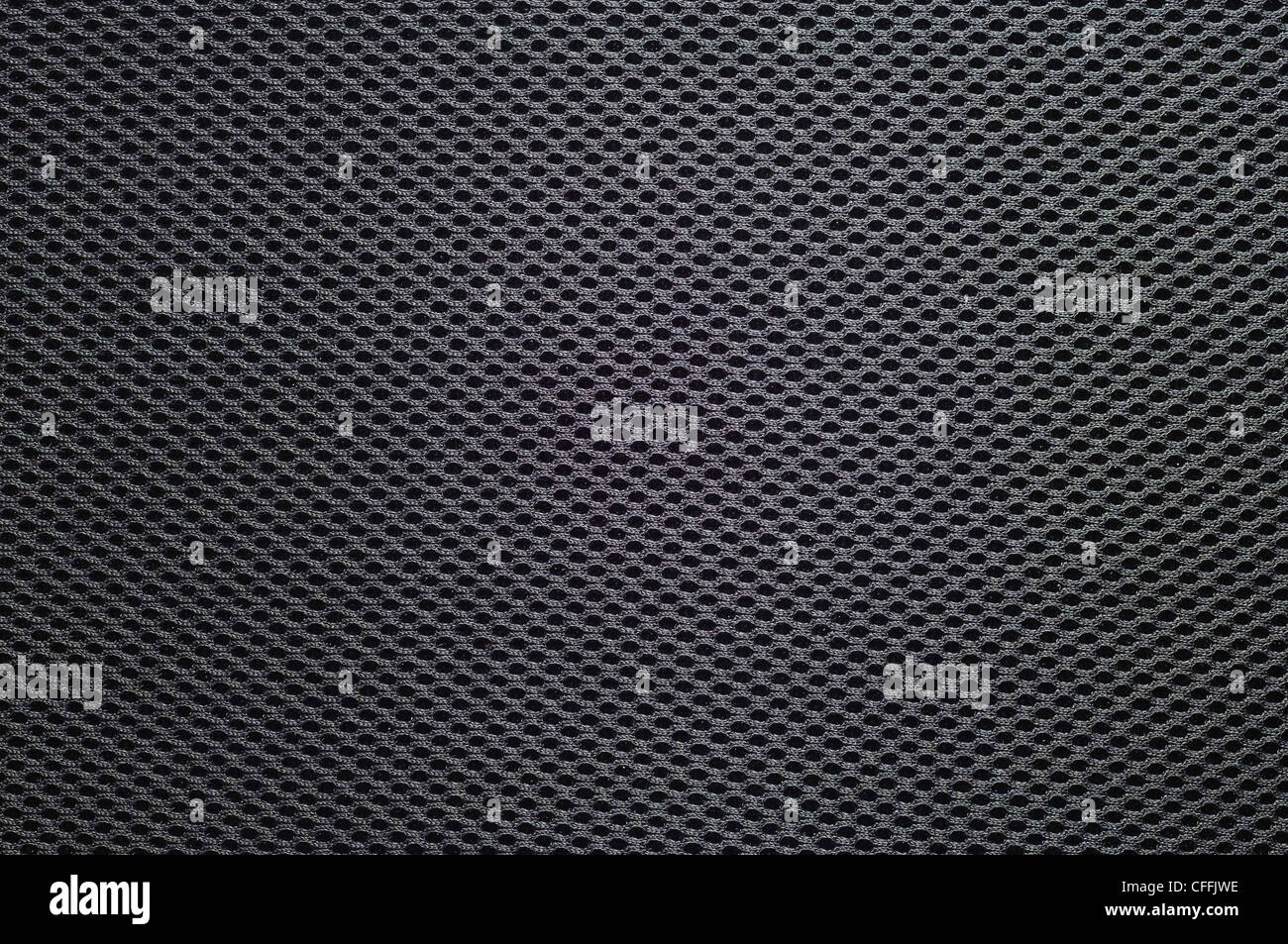 Mesh-Faser synthetisch Textur, schwarze Farbe Hintergrund Stockfoto