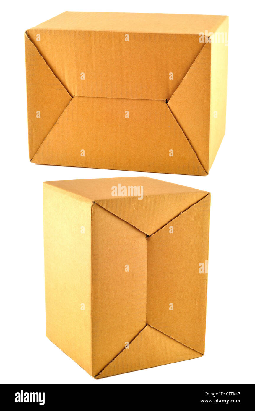 Eine braune Schachtel aus Wellpappe Stockfoto