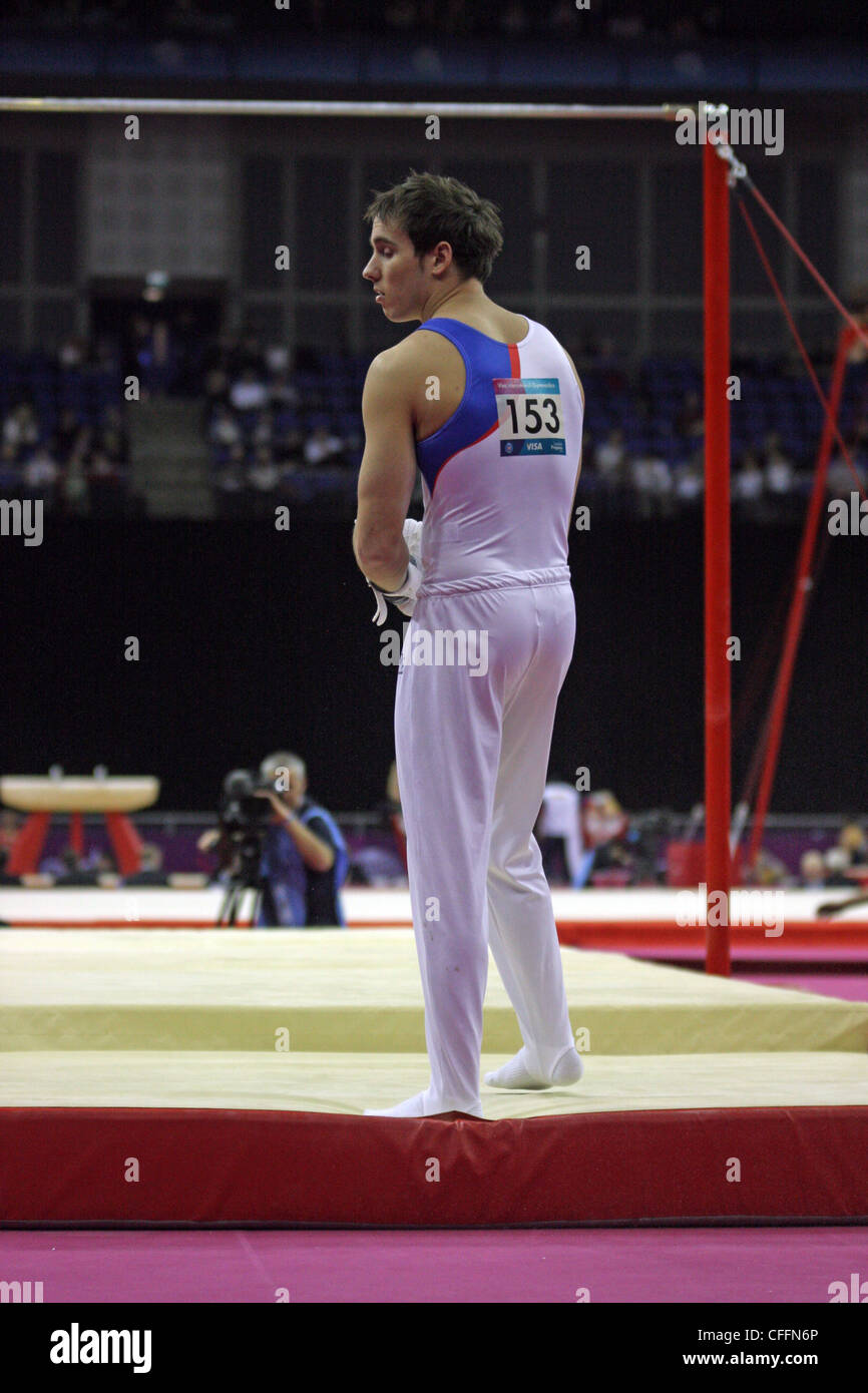 Daniel KEATINGS bei den Herren Gymnastik für Team GB bei der Test-Event "London bereitet Series" in der O2 Stockfoto