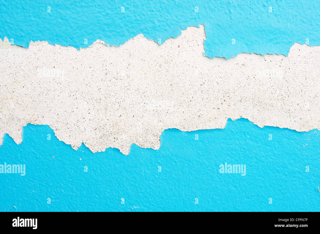 alte Farbe und Wand, rissige Wand Farbe blau Stockfoto