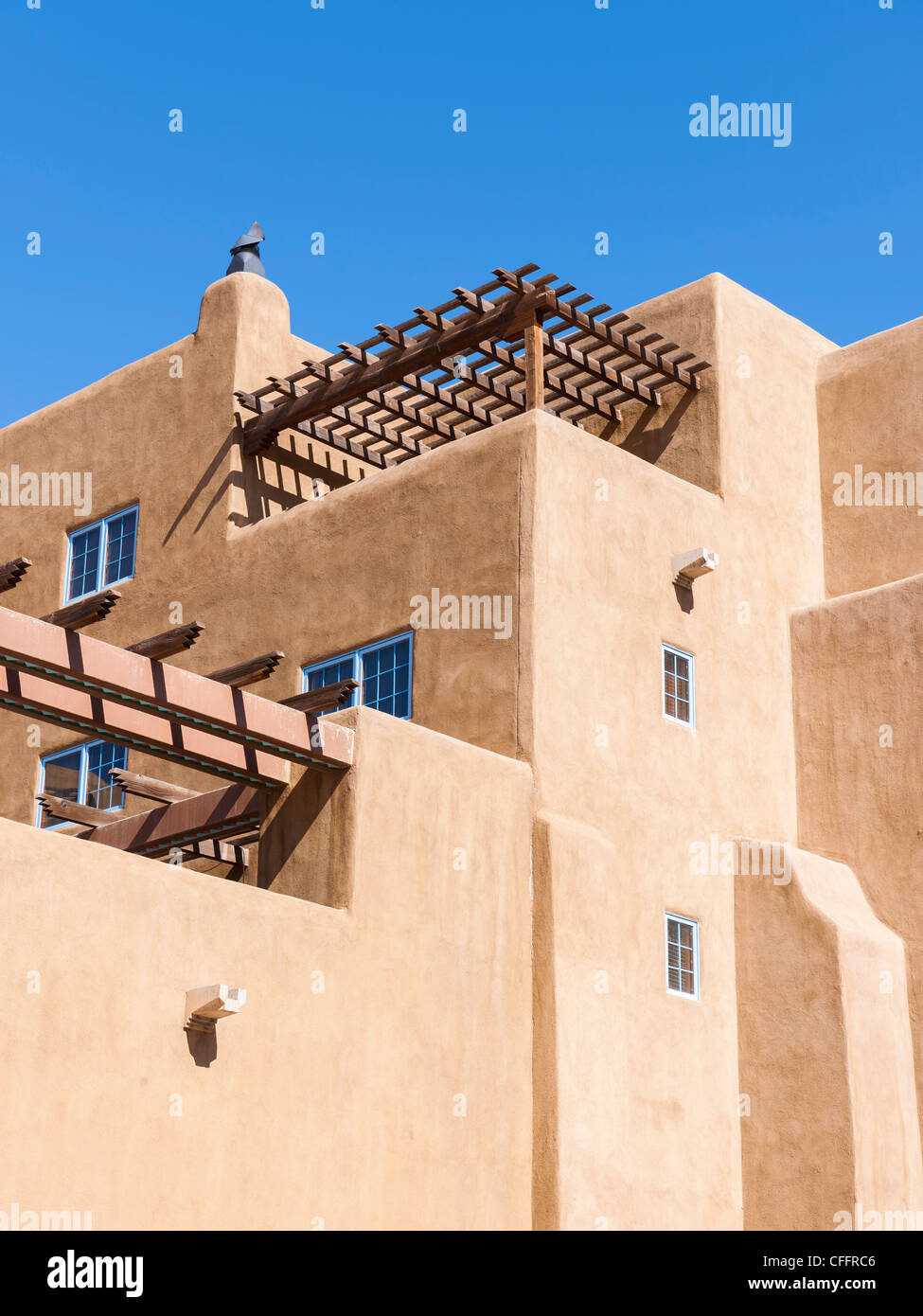 Pueblo-Revival-Architektur, Santa Fe Stockfoto