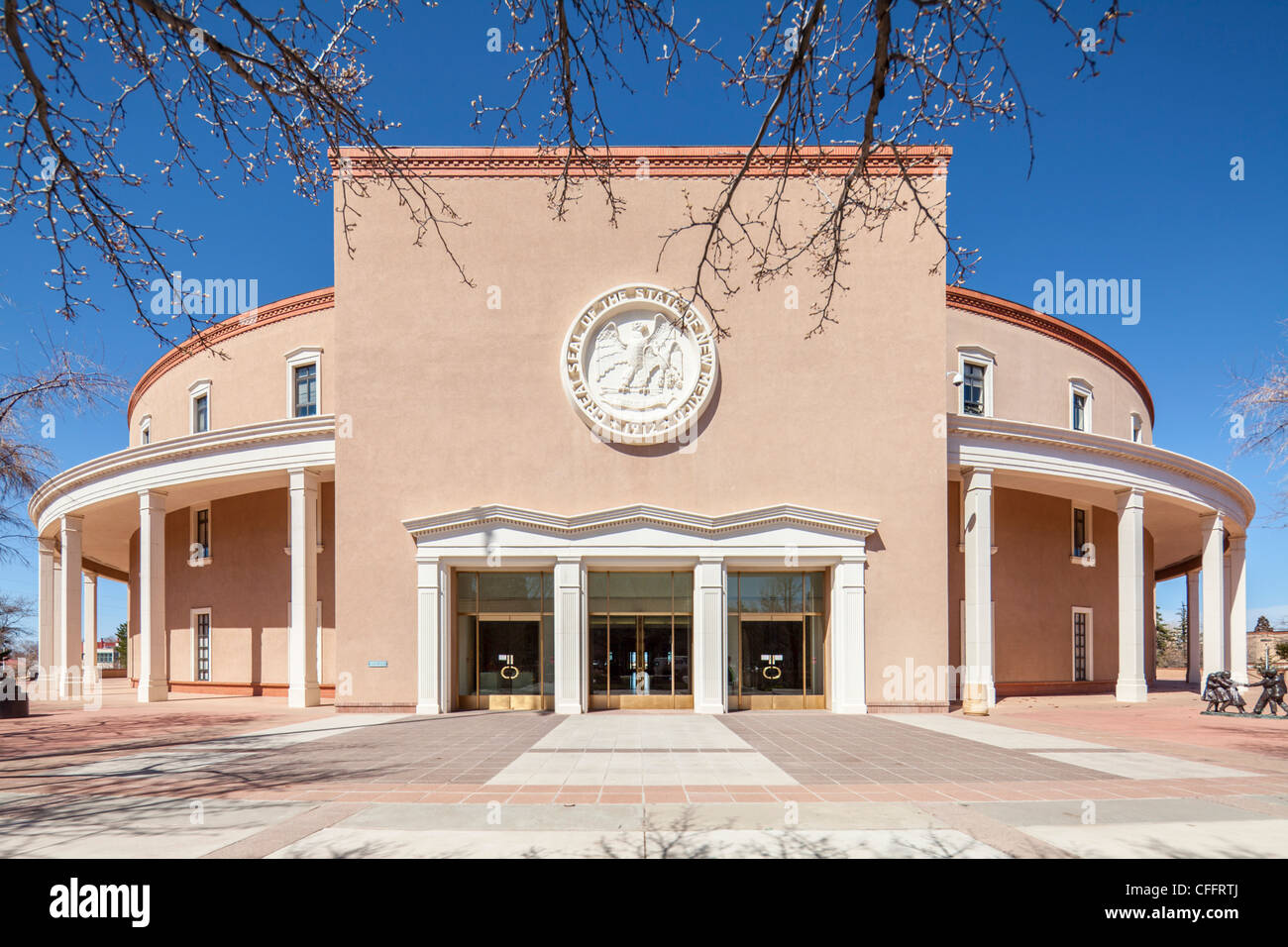 New Mexico State Capitol Ringlokschuppen, Santa Fe Stockfoto