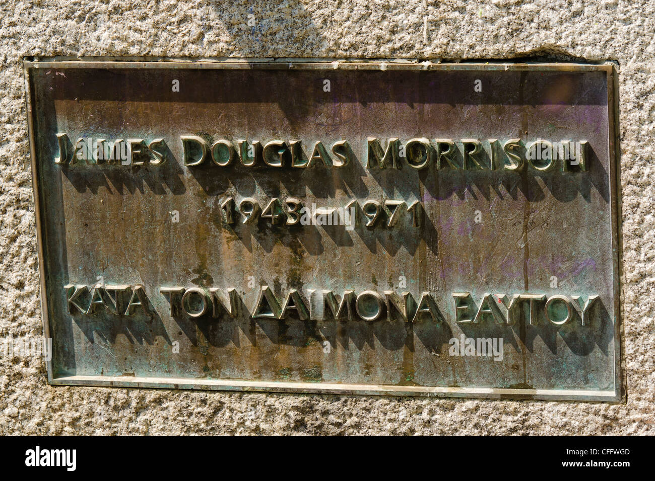 Jim Morrison Grab (US-amerikanische Rock-Band The Doors) am Friedhof Père Lachaise, Paris, Frankreich Stockfoto