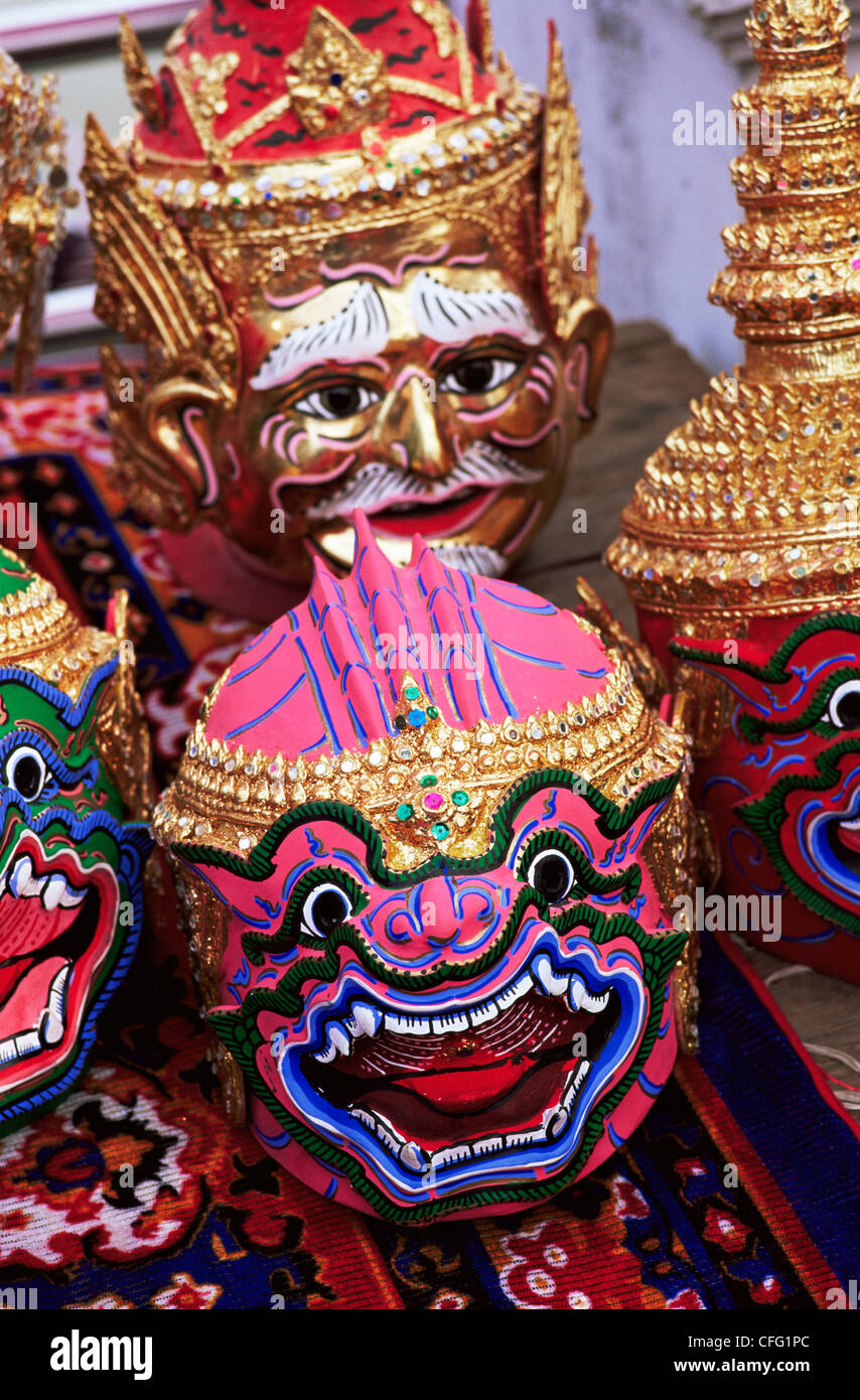 Thailand, Khon-Tanz Masken Stockfoto