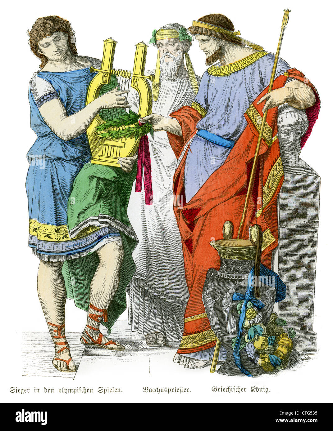 Ein Gewinner der Olympischen Spiele, Bachus Priester und König Stockfoto