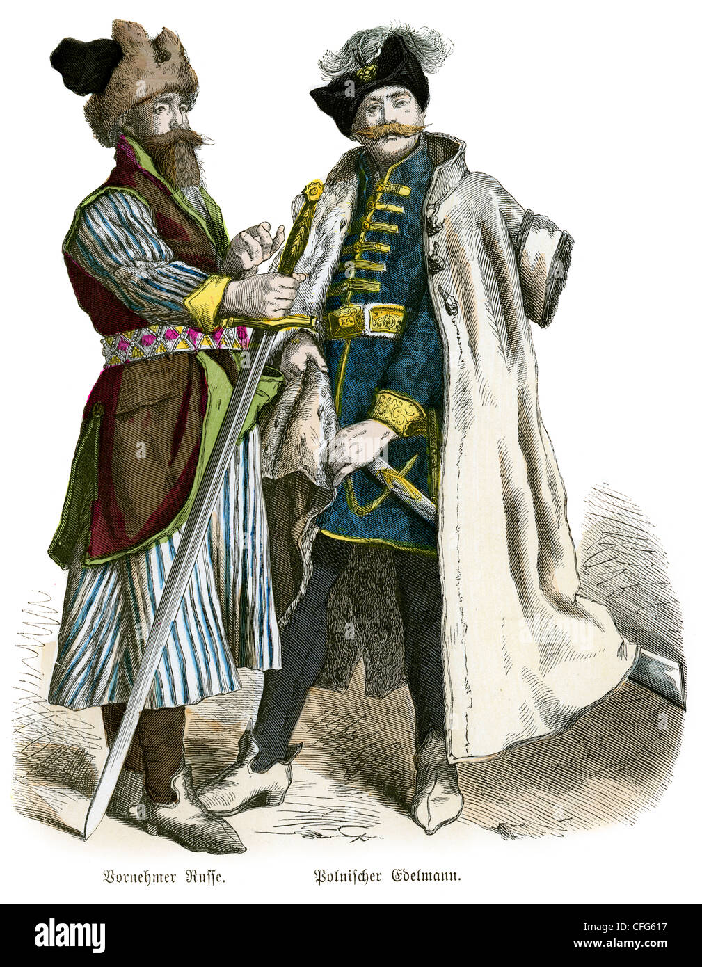 Ein polnischer Adliger und Bornehmer Russe aus dem 16. Jahrhundert Stockfoto