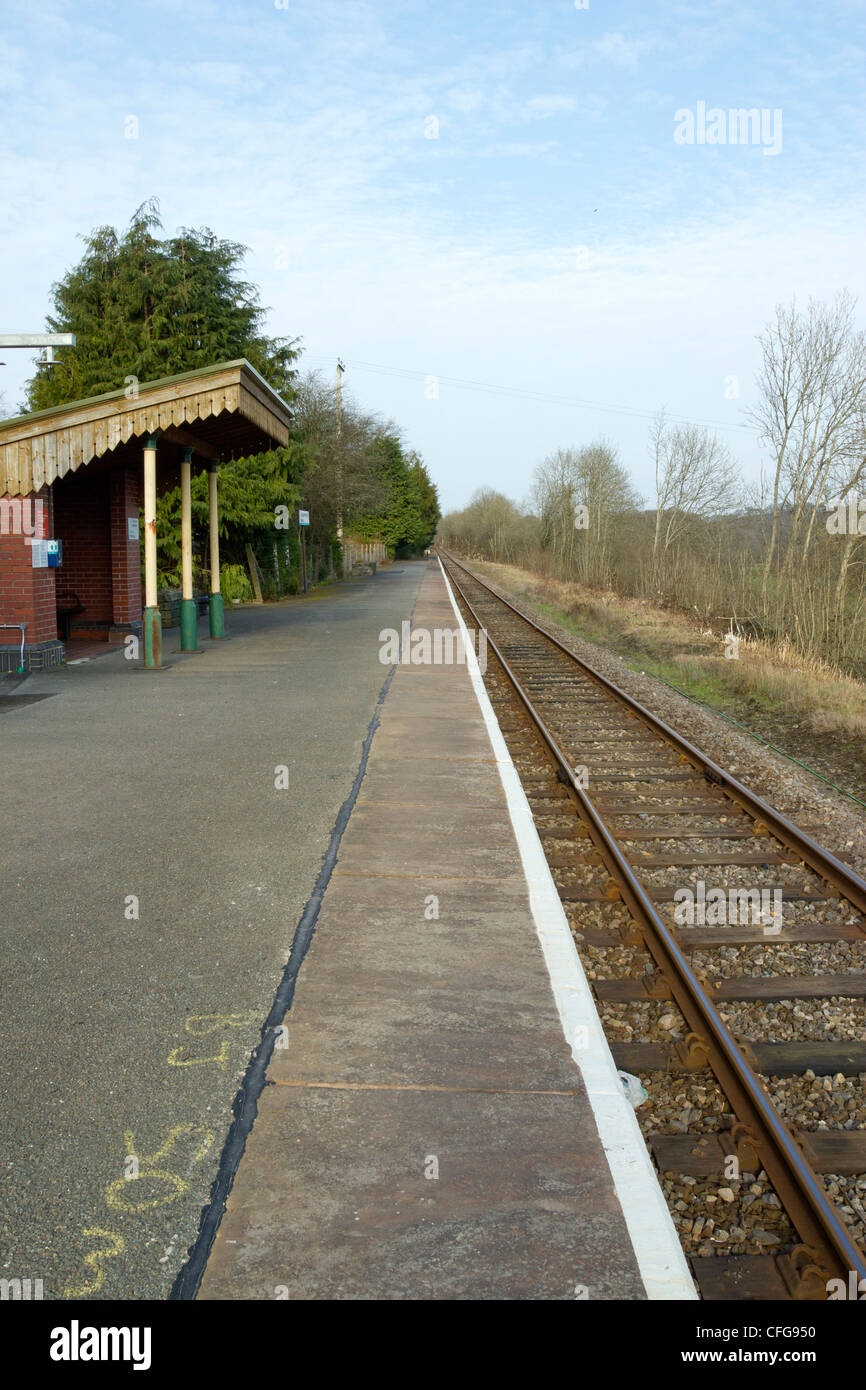 Llangammarch Wells Bahnhof.  Eine Anfrage Stop-Station auf der Linie Herzen von Wales. Stockfoto