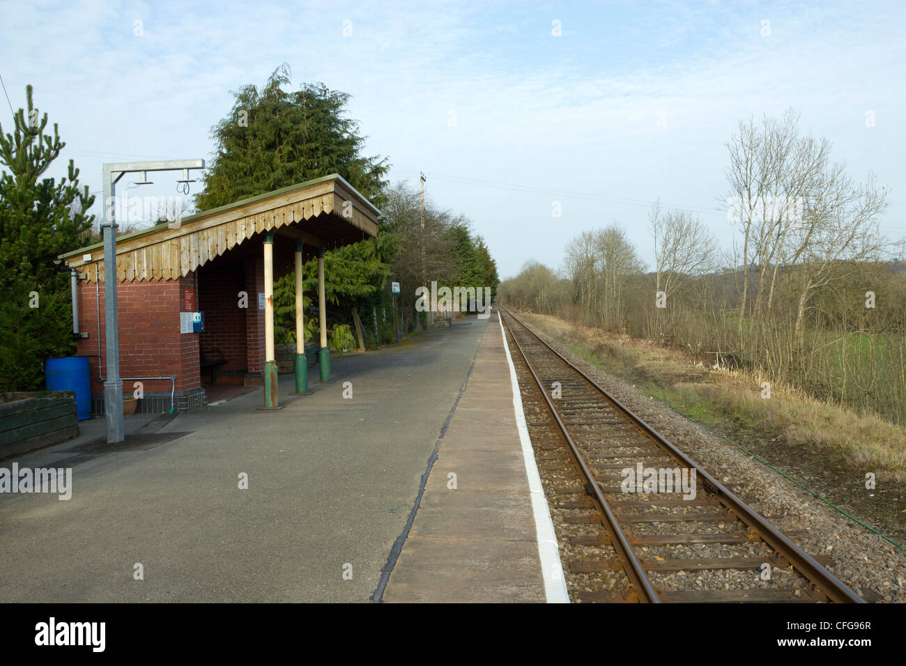 Llangammarch Wells Bahnhof.  Eine Anfrage Stop-Station auf der Linie Herzen von Wales. Stockfoto