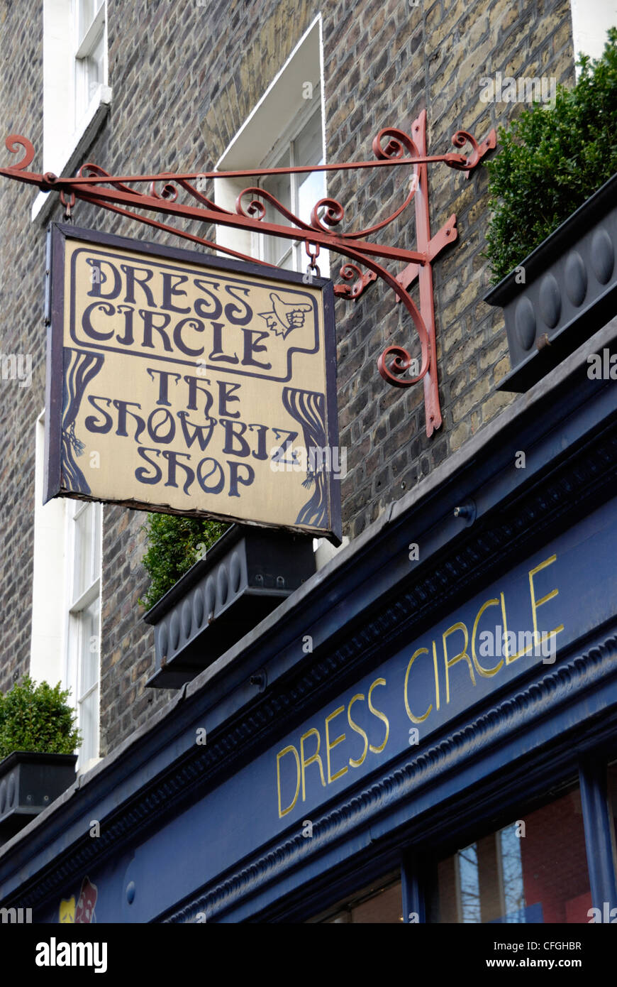 Dress Circle Showbiz-Shop in Covent Garden, London, England Stockfoto