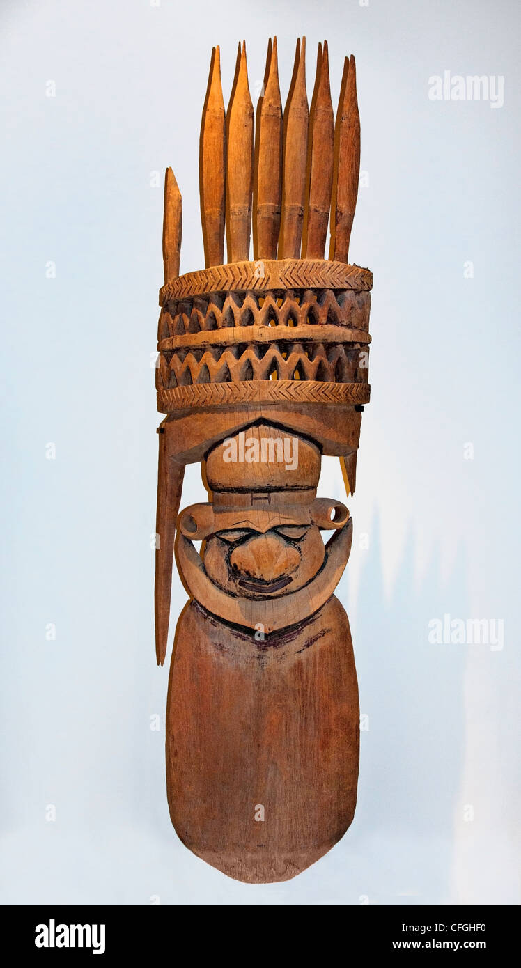 Die kanakische, Ureinwohner von Neu-Kaledonien, werden in einem Clansystem organisiert. Jedes Haupt Dorf enthält eine große Zeremonie Stockfoto