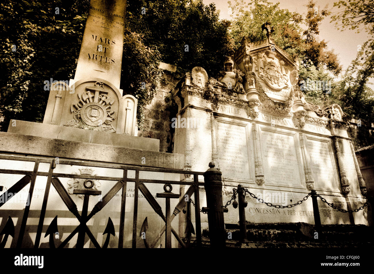 François-Christophe Kellermann Grab, Friedhof Père Lachaise, Paris, Frankreich Stockfoto