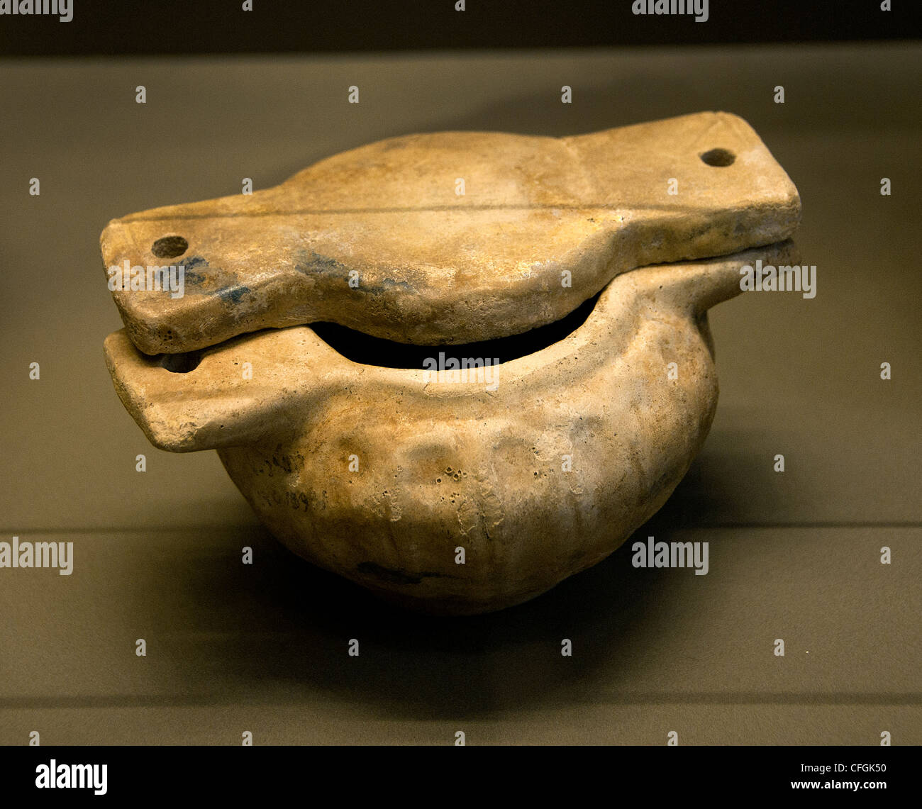 Pyxiden Keramik Möbel Gräber Mitte assyrischen 13 - 12 Jh. v. Chr. Mesopotamien Stockfoto