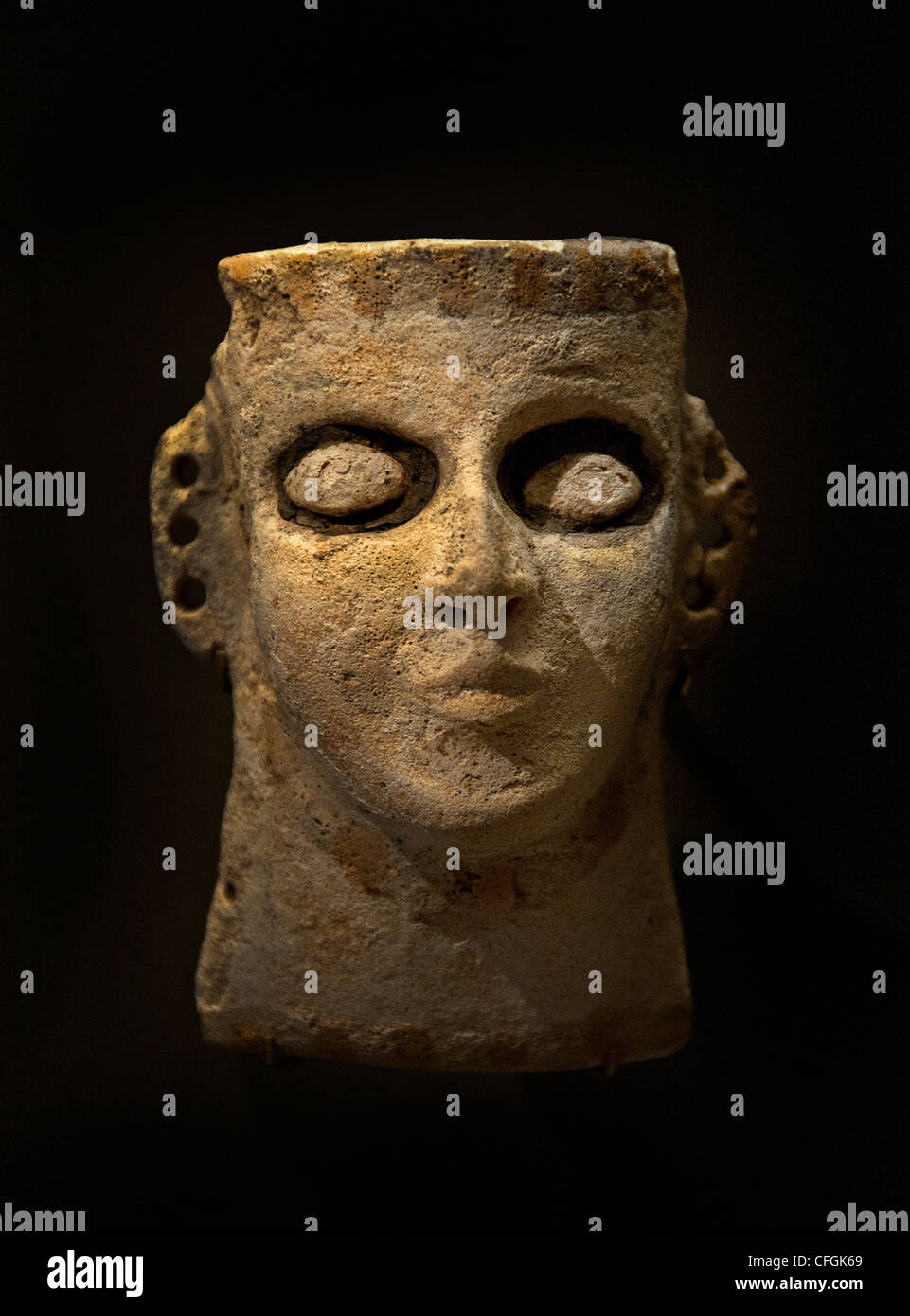 Kopf assyrischen Mari Möbel Grab Assyrien 8-7 BC Jahrhundert Mesopotamien Syrien le moblier des Stockfoto
