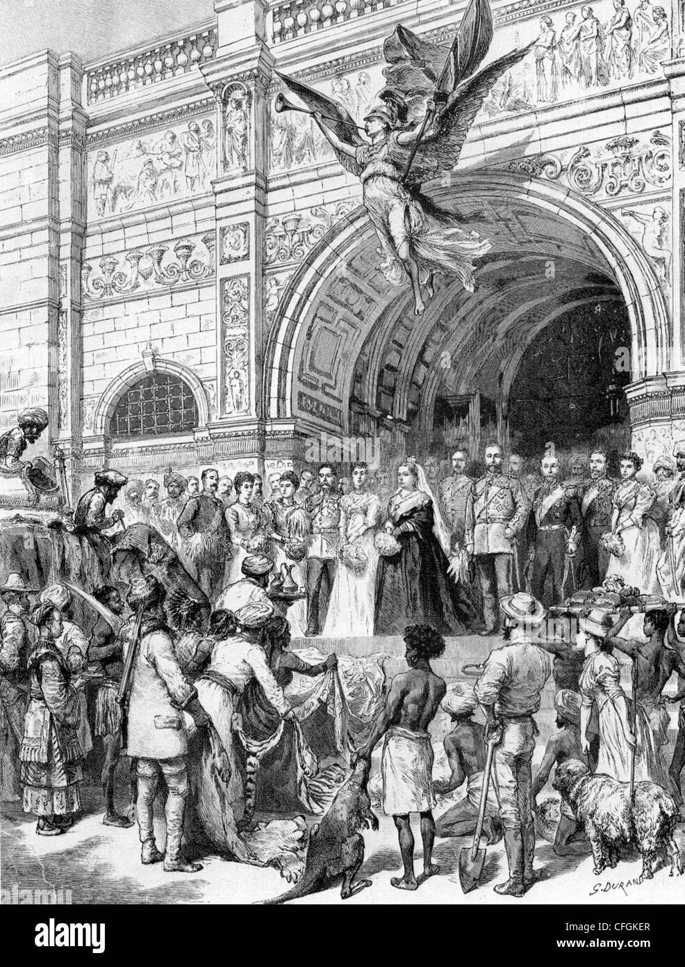 Königin VICTORIA eröffnet das Imperial Institute on Exhibition Road, London, 1893 Stockfoto