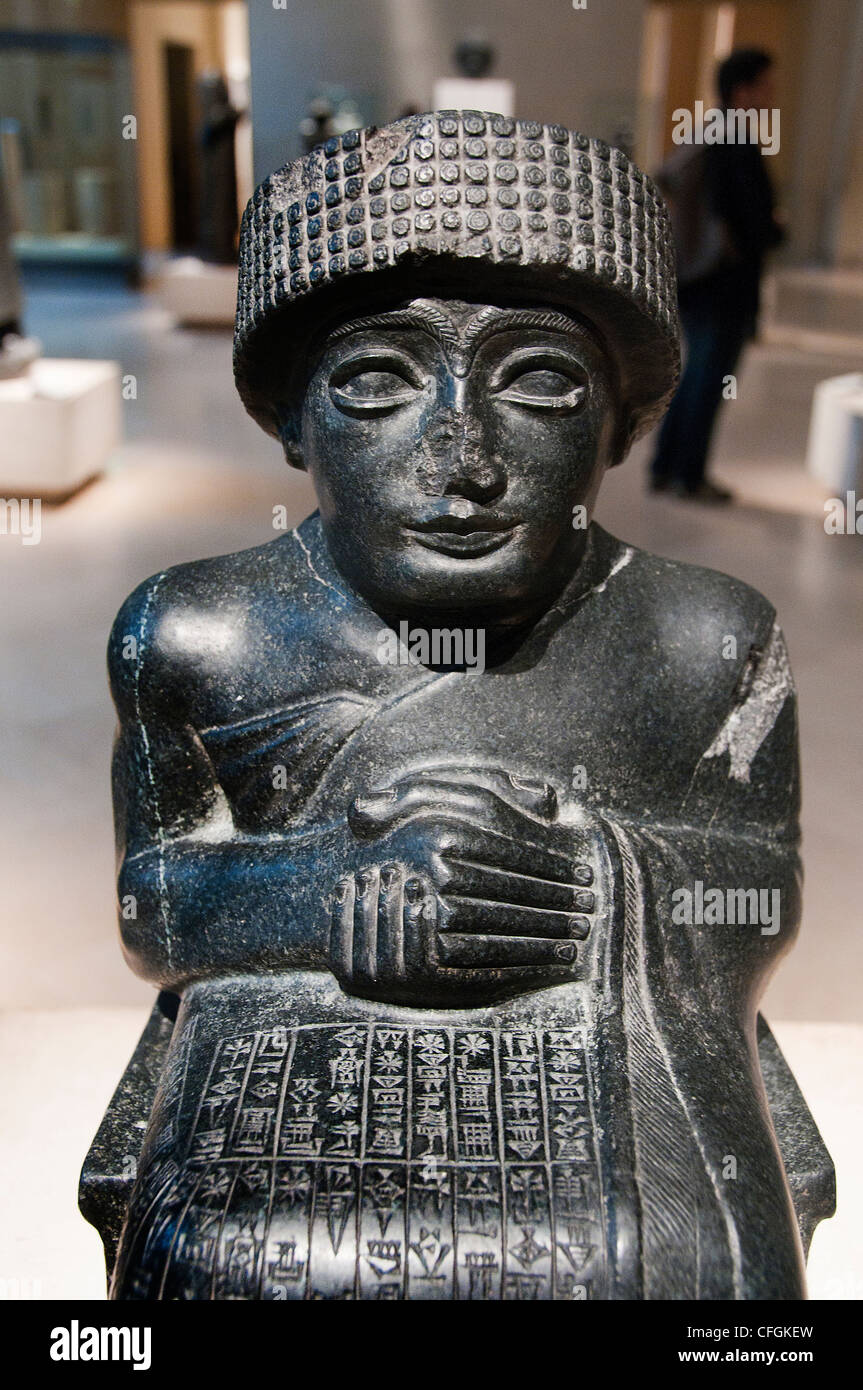 Fürst Gudea von Lagash gewidmet Gott Ningishzida 2120 BC Tello neusumerischen Mesopotamien Hauran phönizischen punischen Welt Südarabien Stockfoto