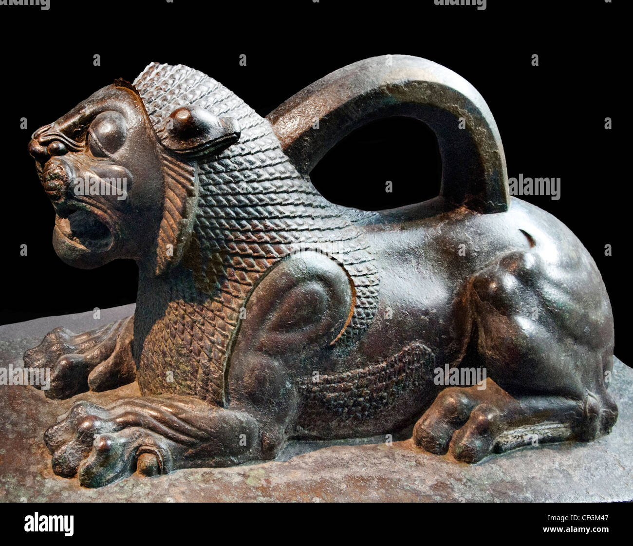 Lion Bronze Achaemenid 6.-4. Jh. v. Chr. gehämmert persische Iran Persien Reich achämenidische Palast von Darius I bis Susa Stockfoto