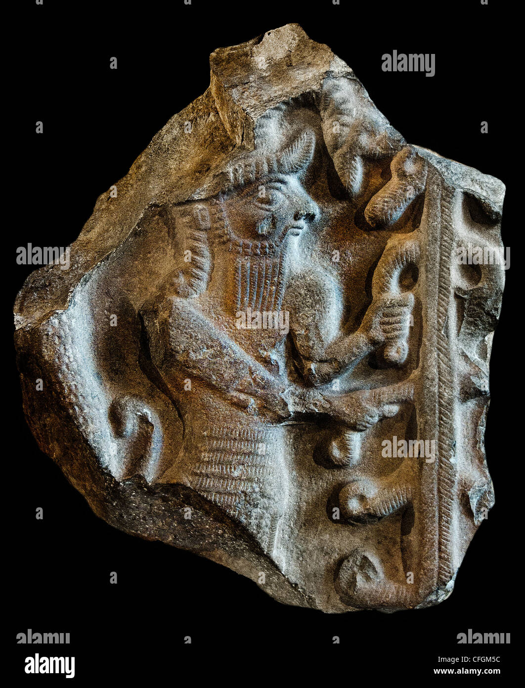 Stele Untash Napirisha König Anshan - Susa Sandstein 1340 – 1300 v. Chr. brachte aus Tchoga Zanbil nach Susa Iran persische Persien Stockfoto