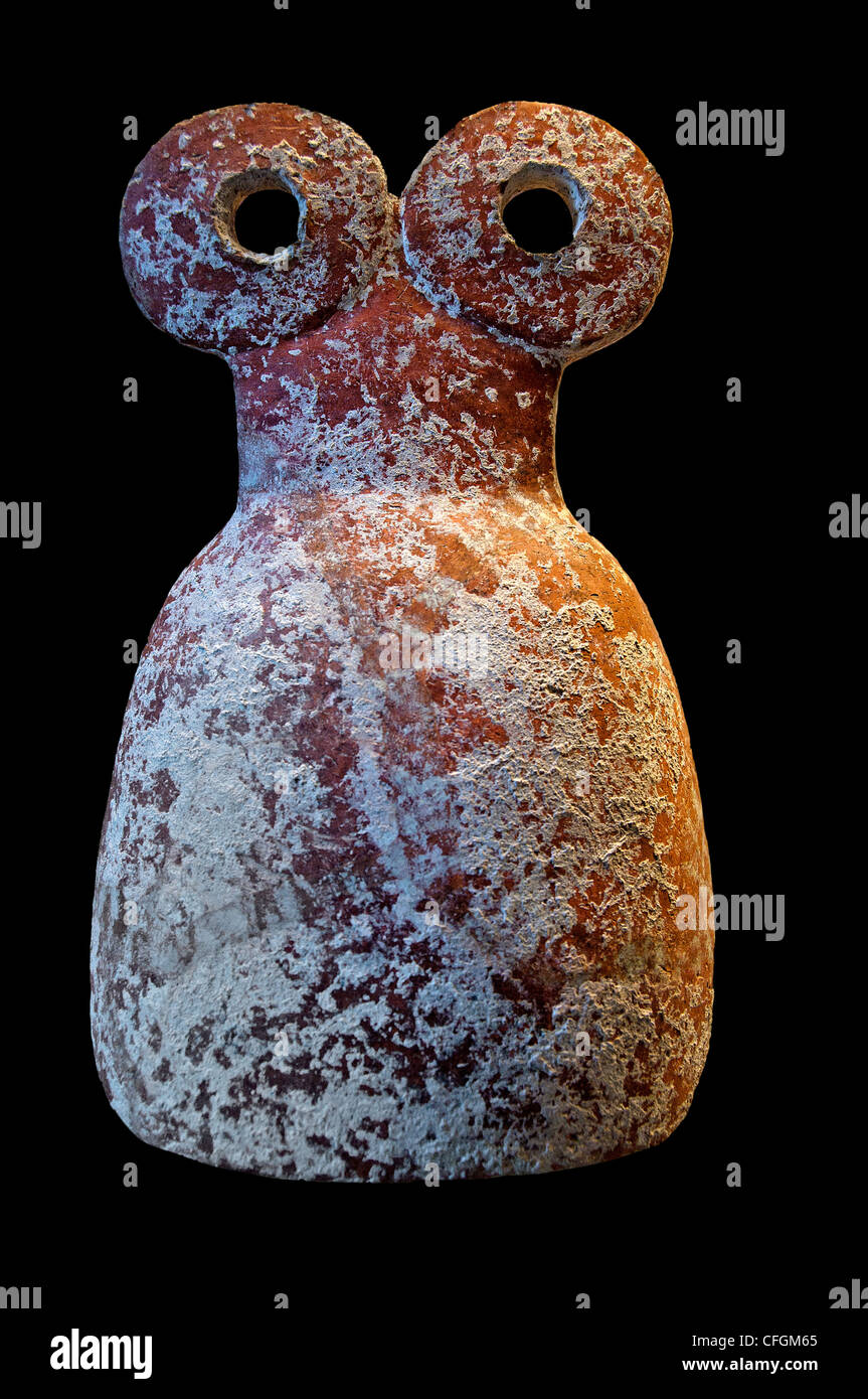 Idol Augen 3500 BC Terracotta Chalkolithikum Nordsyrien Stockfoto