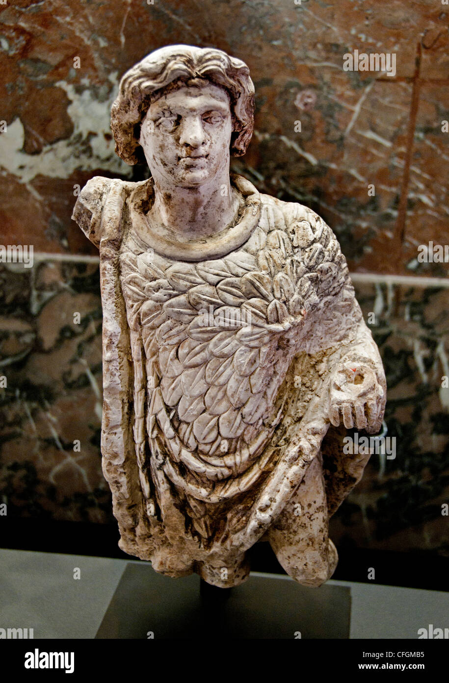 ALEXANDER der große Sohn des Zeus 356-323 v. Chr. Marmor Skulptur Ägypten 12:00 Stockfoto