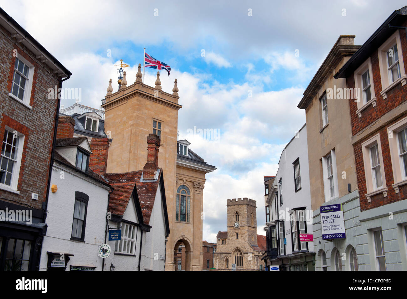 Abingdon, Oxfordshire, zeigen die alten County Hall. Stockfoto