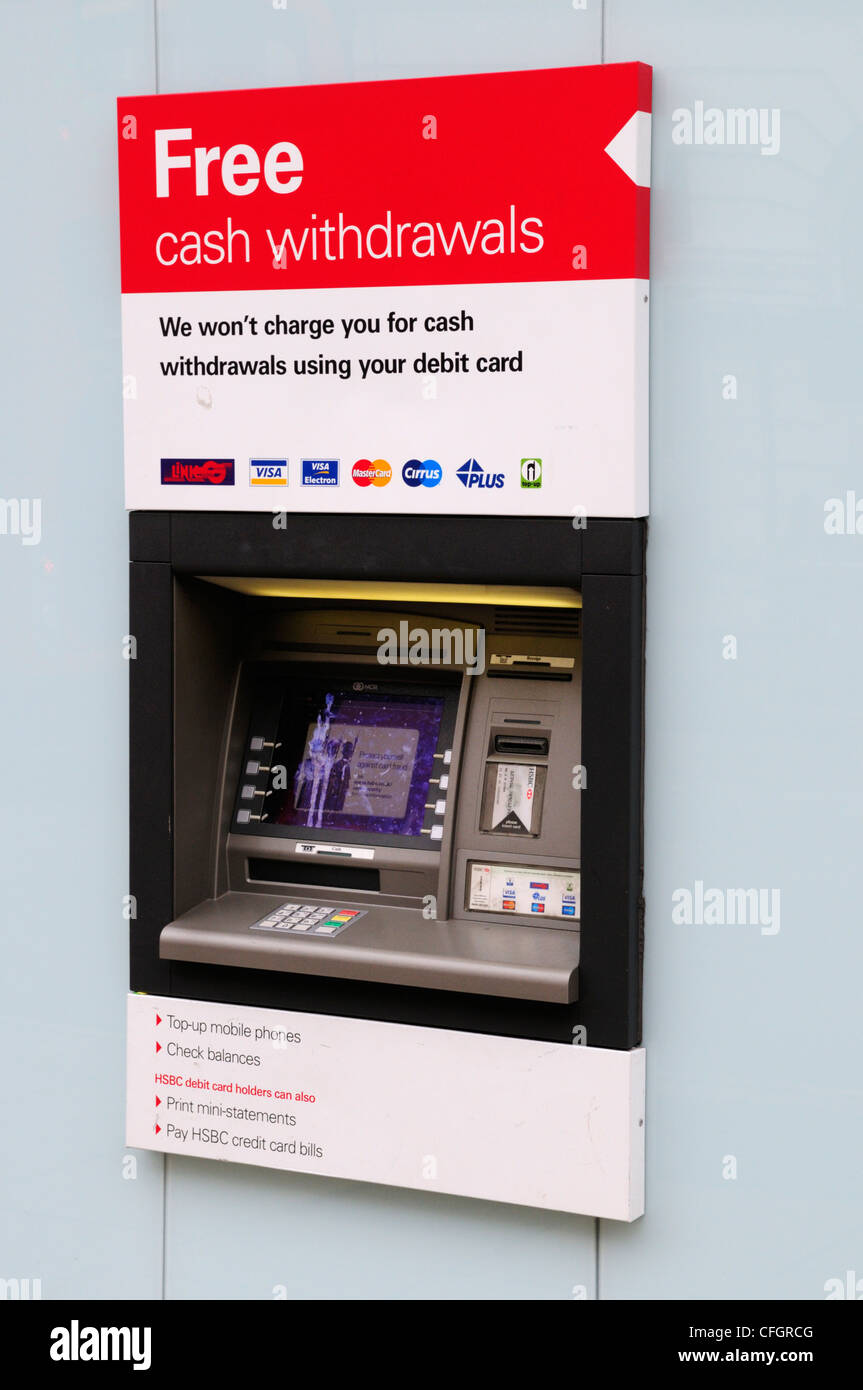 HSBC ATM Cash Maschine, Cambridge, England, UK Stockfoto