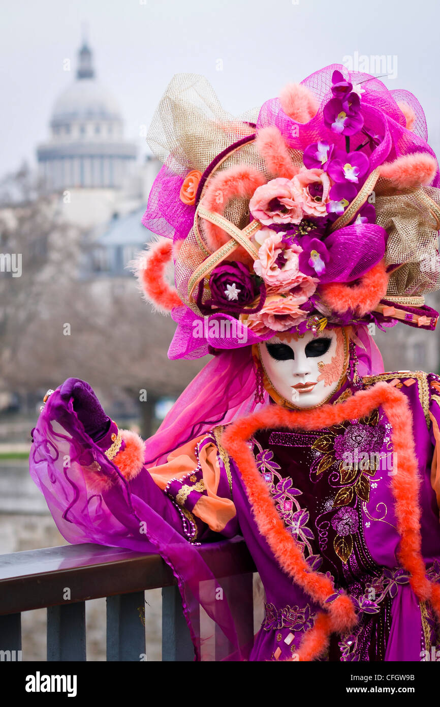 Karneval in Venedig Maske Trachtenumzug Stockfoto