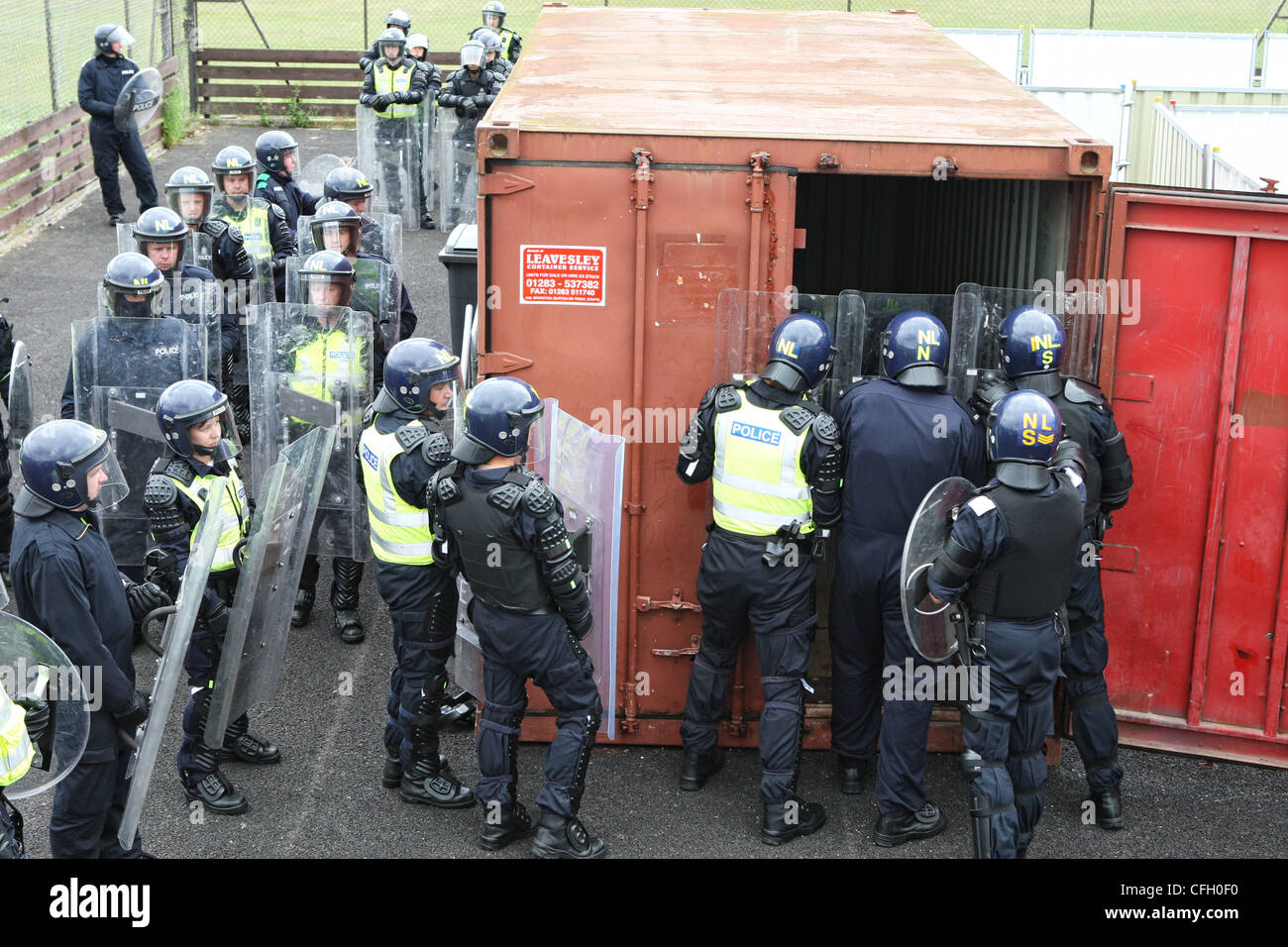 Riot Polizei Schulungsraum löschen Stockfoto
