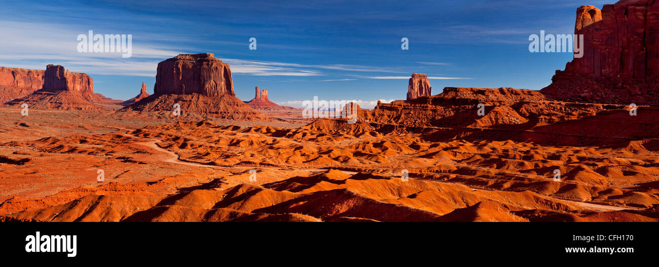 Panorama von John Ford Point, Monument Valley, Arizona USA Stockfoto