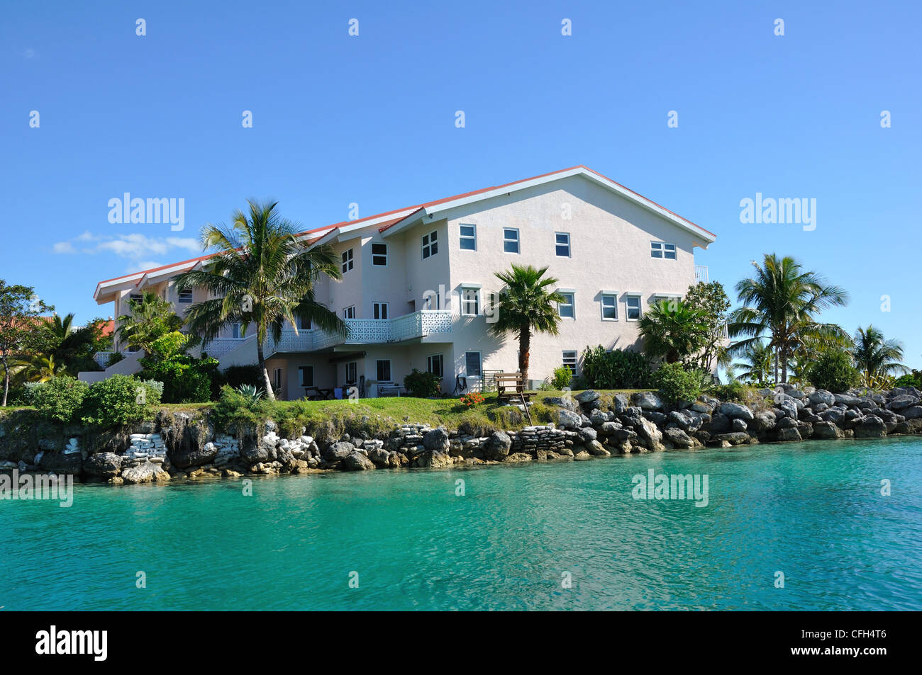 Bell-Kanal Club & Marina Eigentumswohnungen, Lucaya Beach, Bahamas Stockfoto