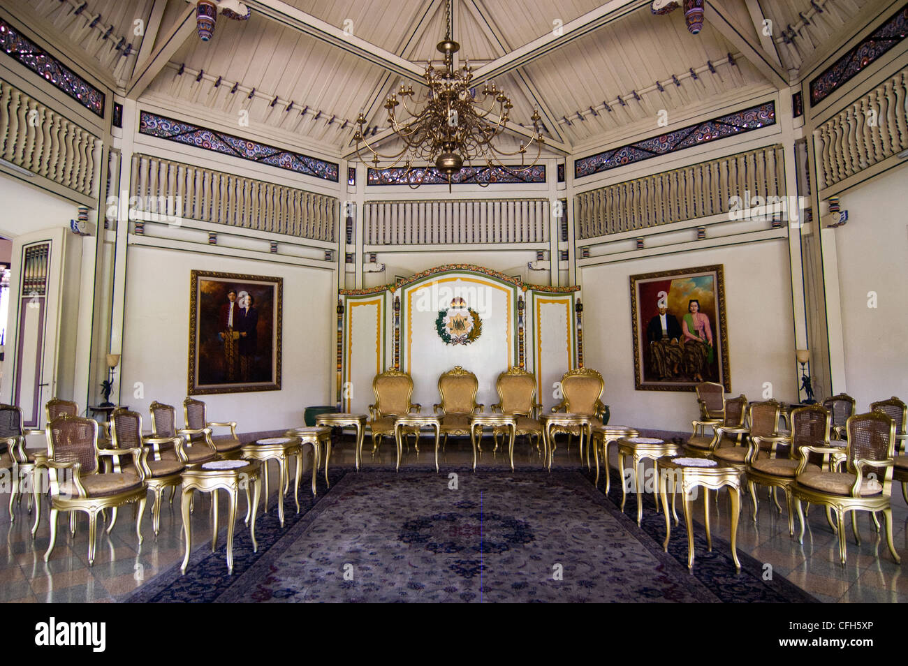Veranstaltungsraum im Mangkunegaran Palace Stockfoto