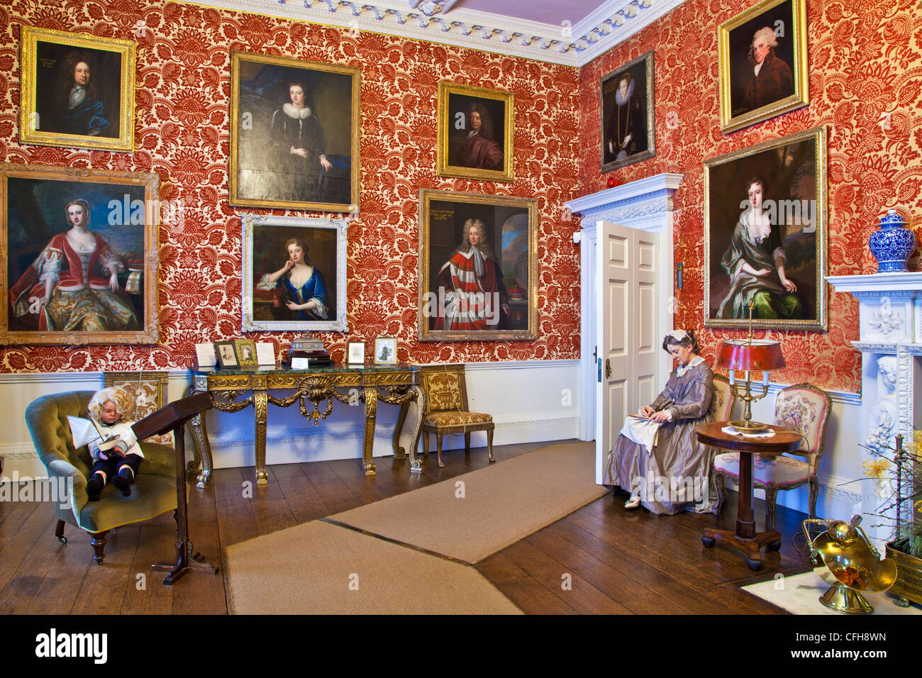 Der rekonstruierte viktorianischen Salon in Lydiard House, Swindon, Wiltshire, England, UK Stockfoto