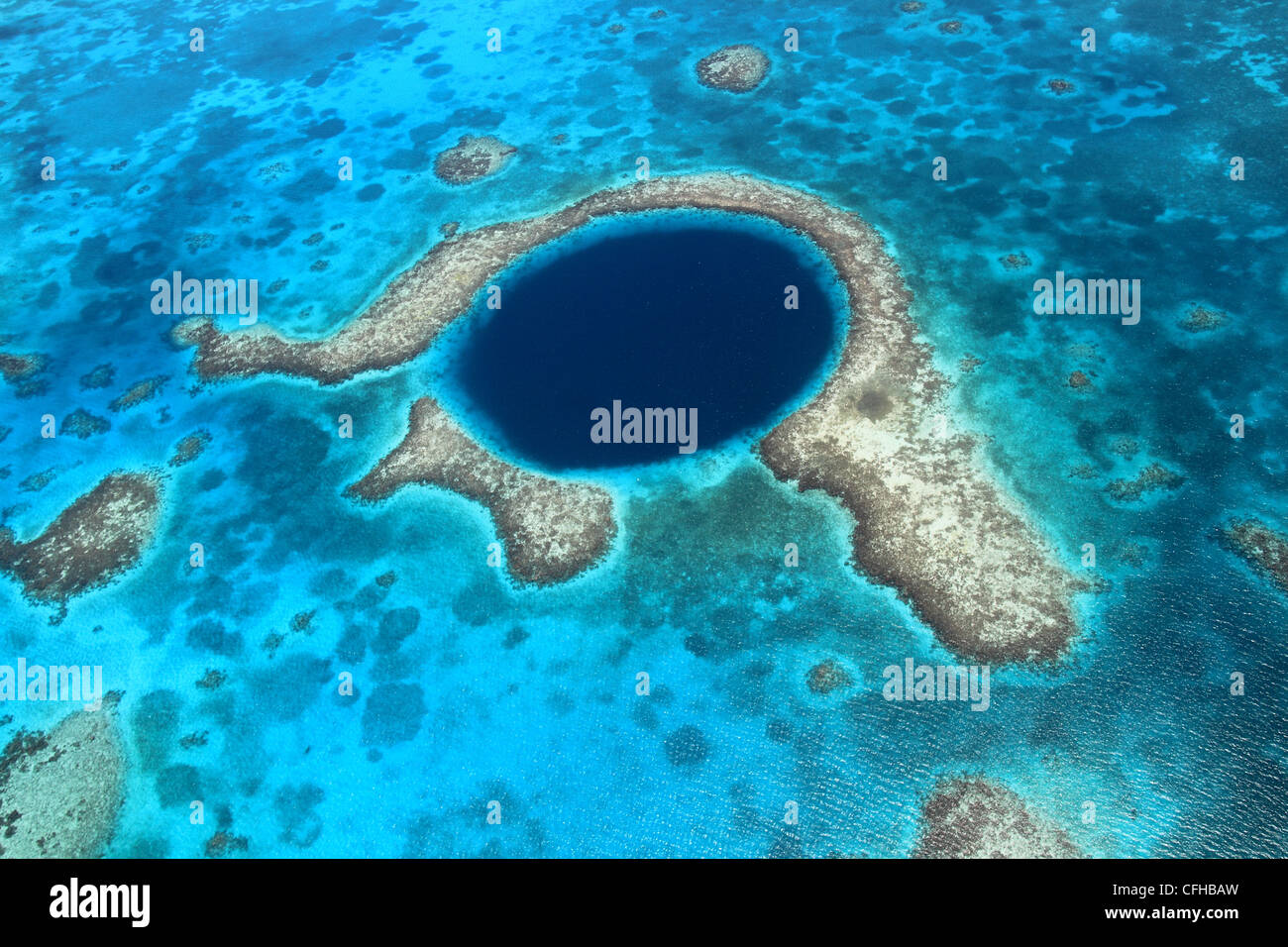 Great Blue Hole Sinkhole Stockfotos Great Blue Hole
