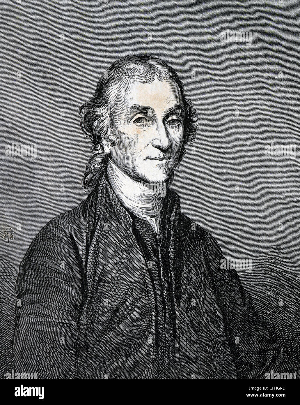 Joseph Priestley (1733-1804). Englischer Theologe, Philosoph und Chemiker. Gravur. des 19. Jahrhunderts. Stockfoto