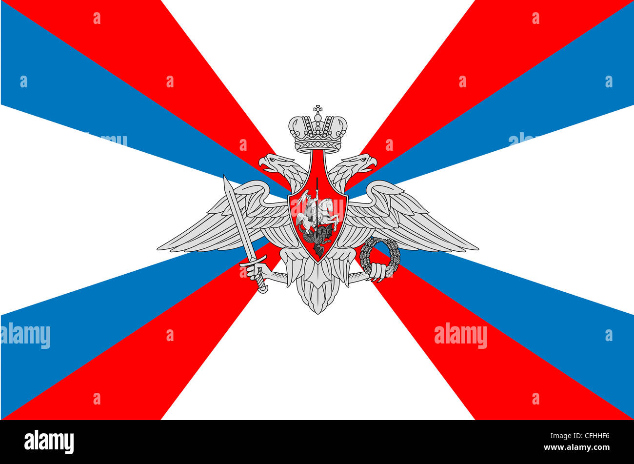 Flagge des Verteidigungsministeriums der Russischen Föderation. Stockfoto