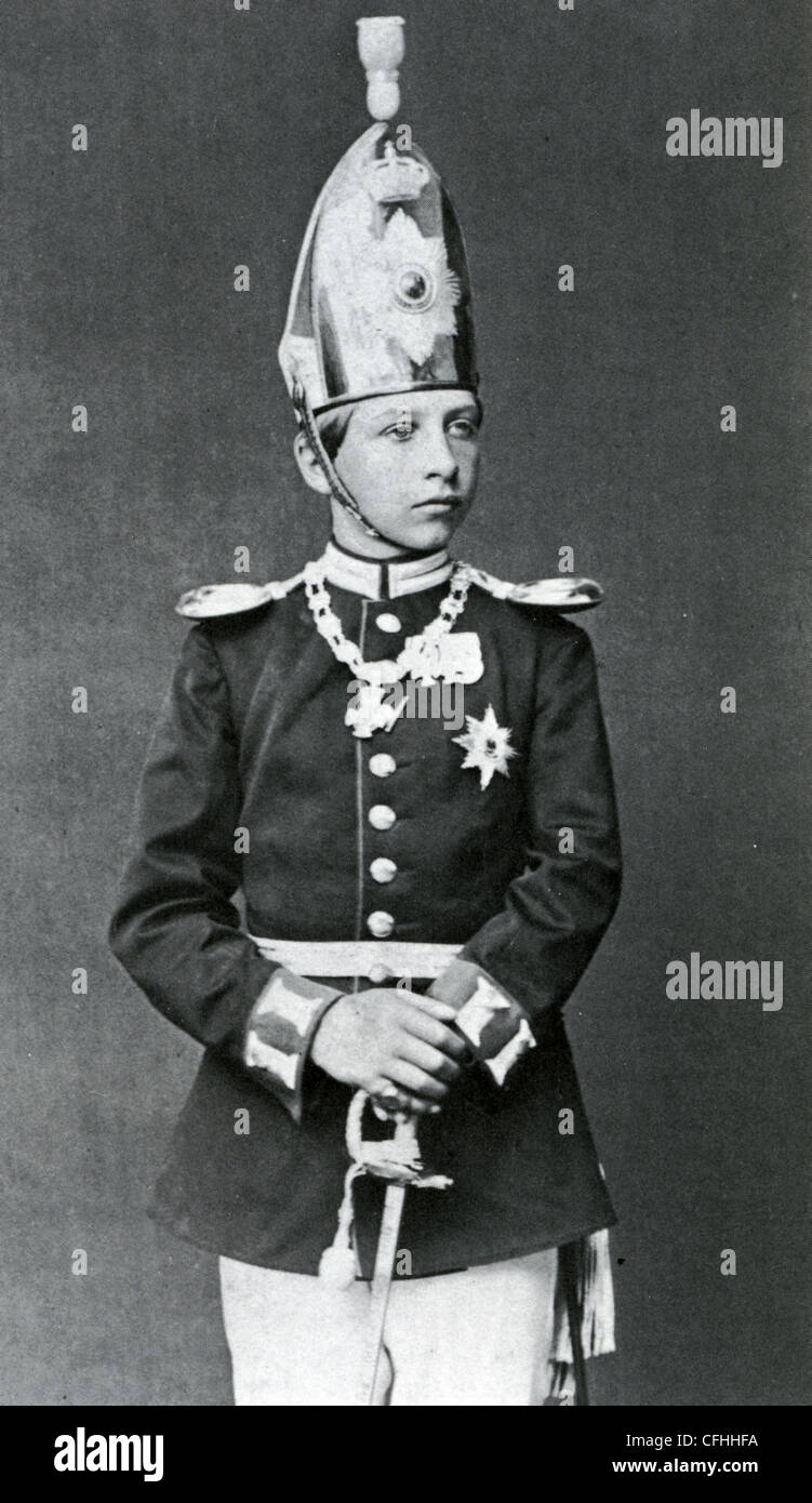 Prinz WILHELM von PREUßEN (1859-1941) im Alter von 15 in Uniform der ersten Regiment Footguards. Er wurde Kaiser im Alter von 28 Stockfoto