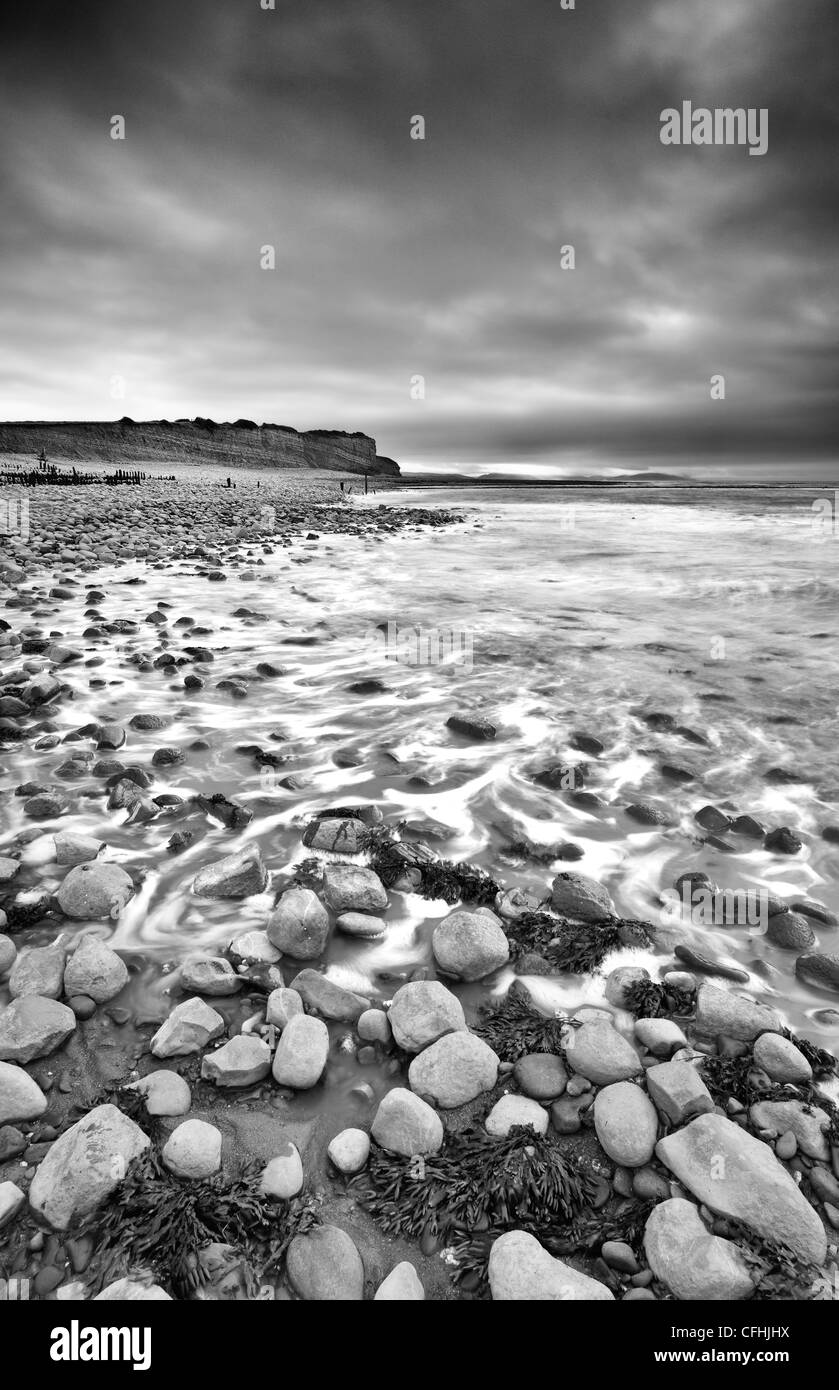 Lilstock Strand und Pier, Somerset, Vereinigtes Königreich. Stockfoto