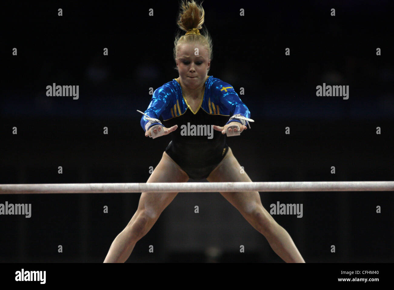 Jonna ADLERTEG von Schweden an die Damen Gymnastik, im Wettbewerb bei den Test-Event "London bereitet Series". O2 - North Greenwich Stockfoto