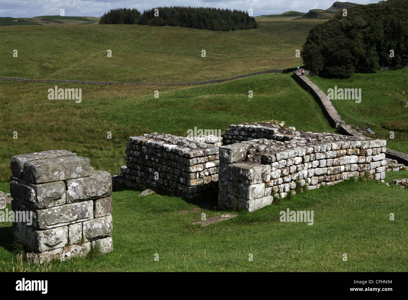 Entlang der Hadrianswall zwischen zweimal gebraut und Chollerford - Northumberland - England - Großbritannien Stockfoto