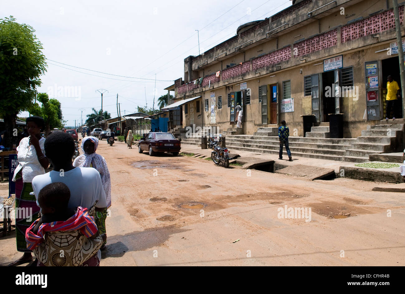 Das Stadtzentrum von Kara, Togo. Stockfoto